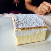 The toothsome cream cake at Lake Bled